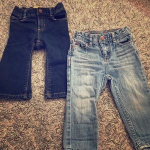 2 girls denim jeans size 12-18 months